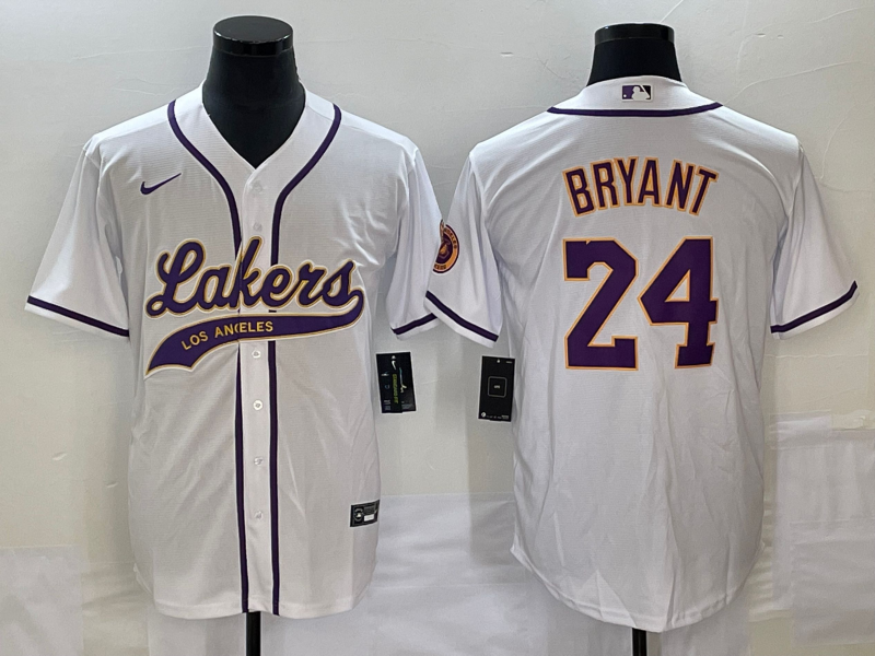 Men Los Angeles Lakers #24 Bryant white 2023 NBA Jersey style 10